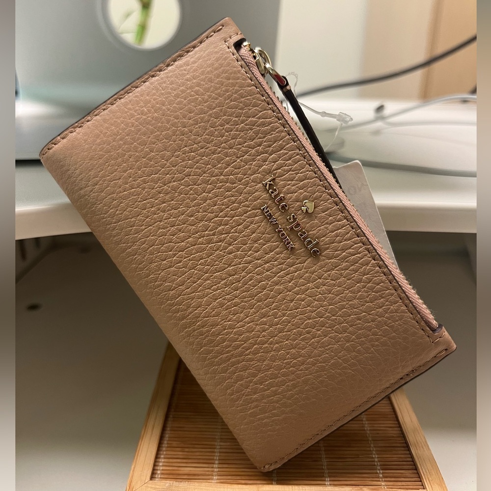 NWT kate spade nude leather wallet